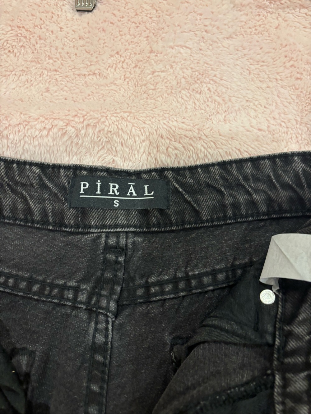 PIRAL Black Rhinestone 100% Cotton Straight Leg Jeans — Size S (25–26) - Picture 4 of 5